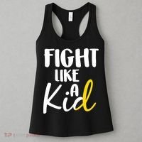 Fight Like A Kid Childhood Cancer Gold Ribbon Women's Tank Top thumb 3
