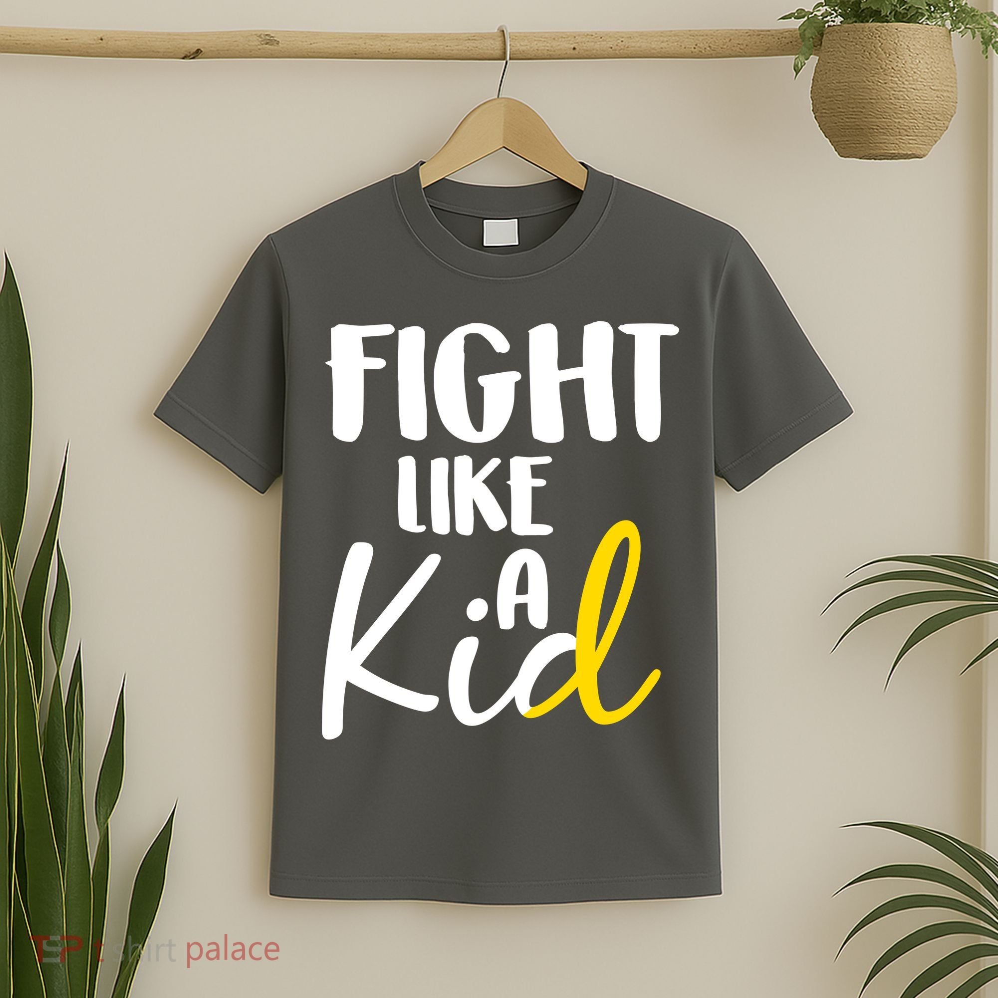 Fight Like A Kid Childhood Cancer Gold Ribbon T-Shirt