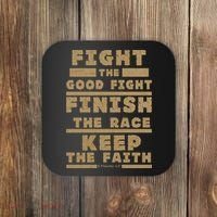Fight The Good Fight Christian Faith Coaster thumb 0