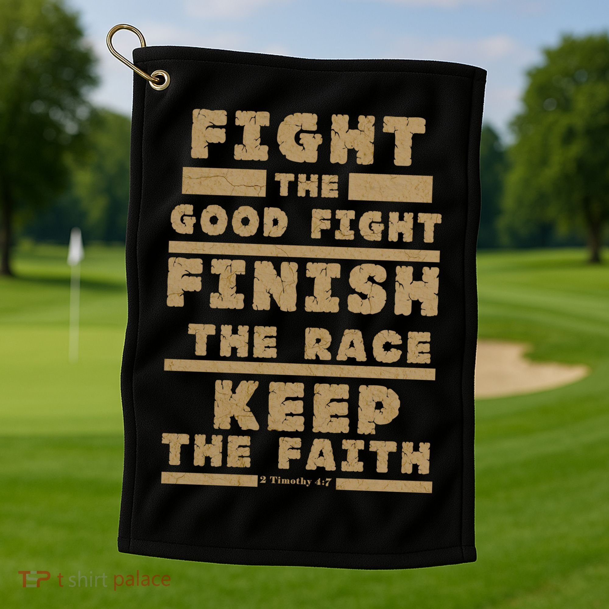 Fight The Good Fight Christian Faith Golf Towel