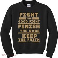 Fight The Good Fight Christian Faith Kids Sweatshirt thumb 0
