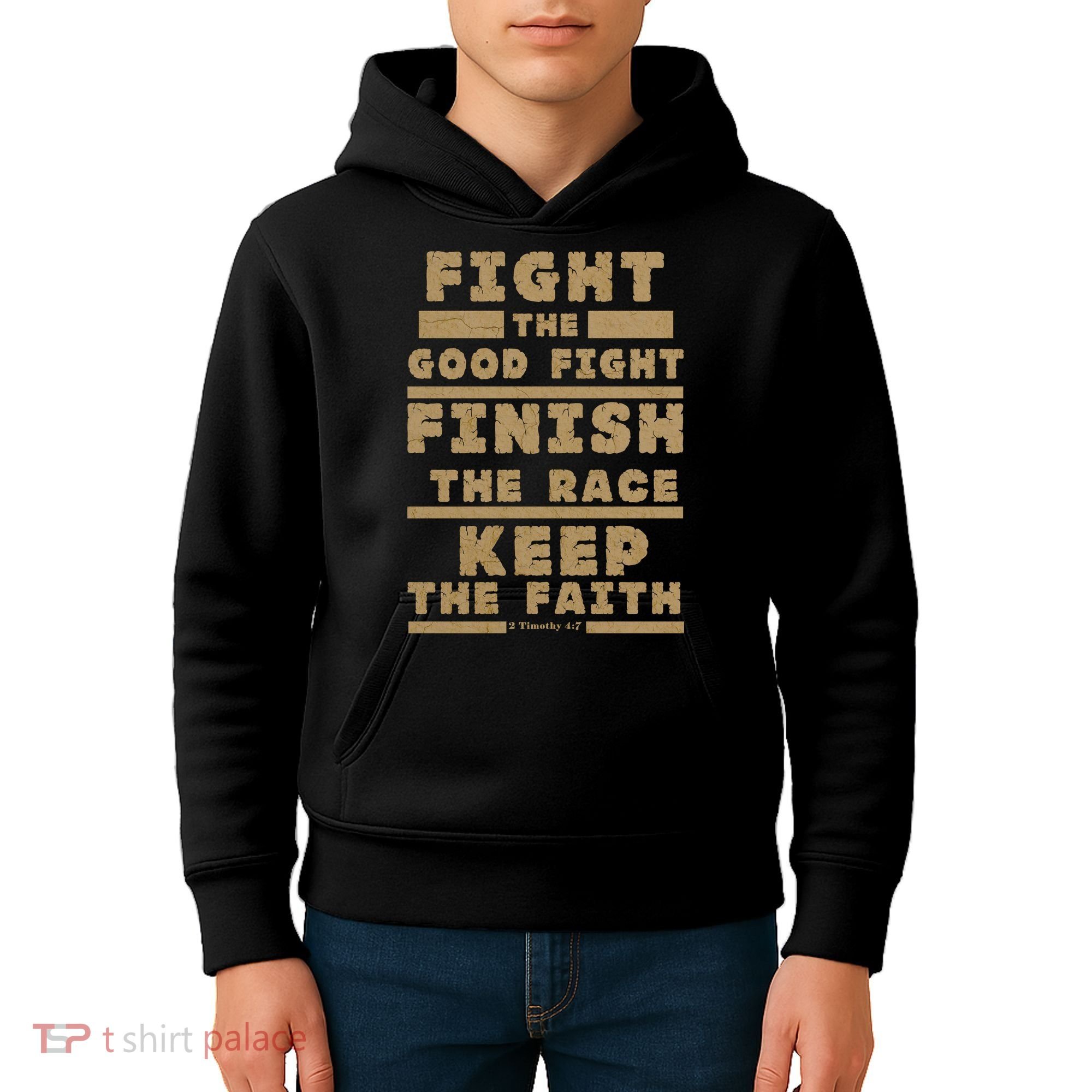 Fight The Good Fight Christian Faith Kids Hoodie