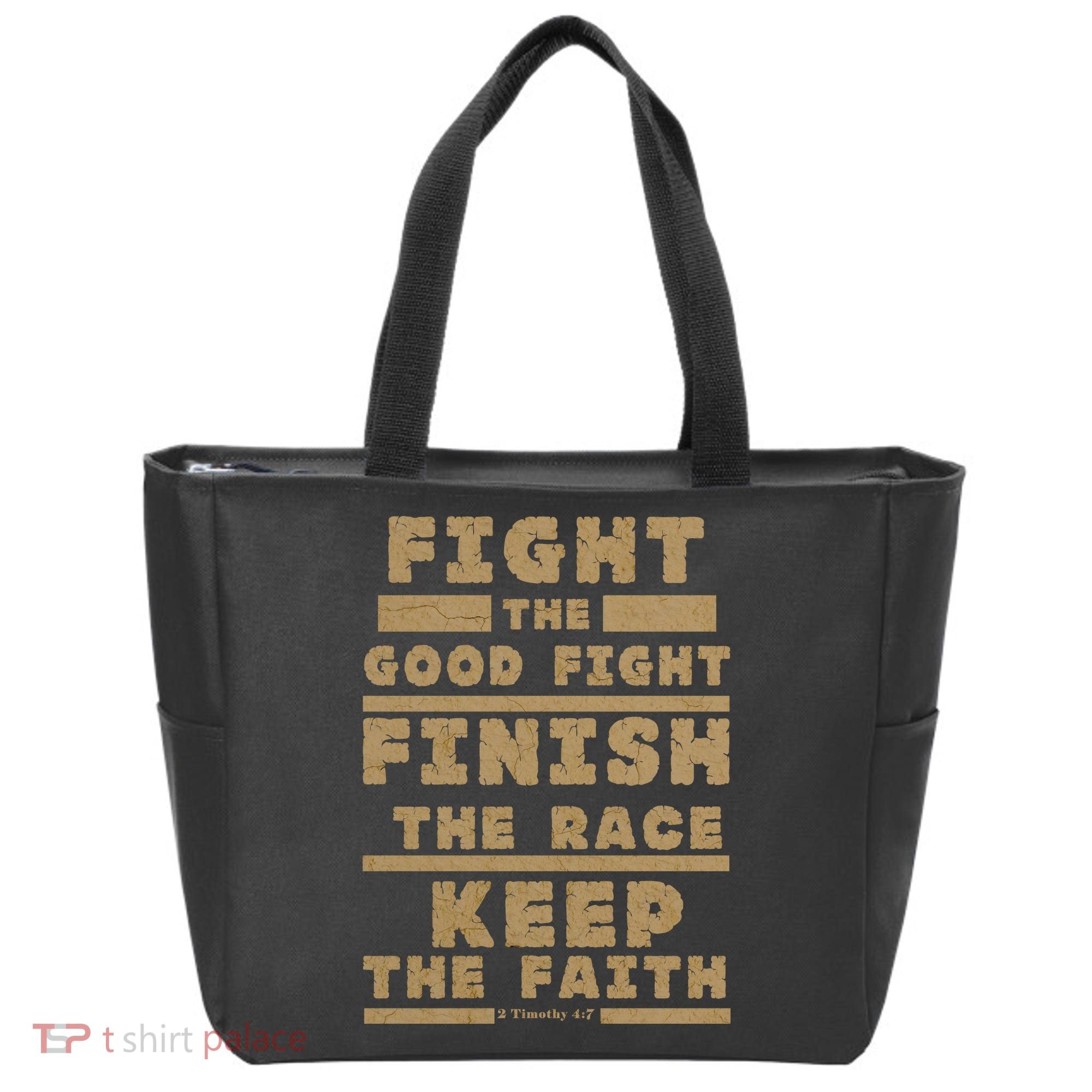 Fight The Good Fight Christian Faith Tote Bag