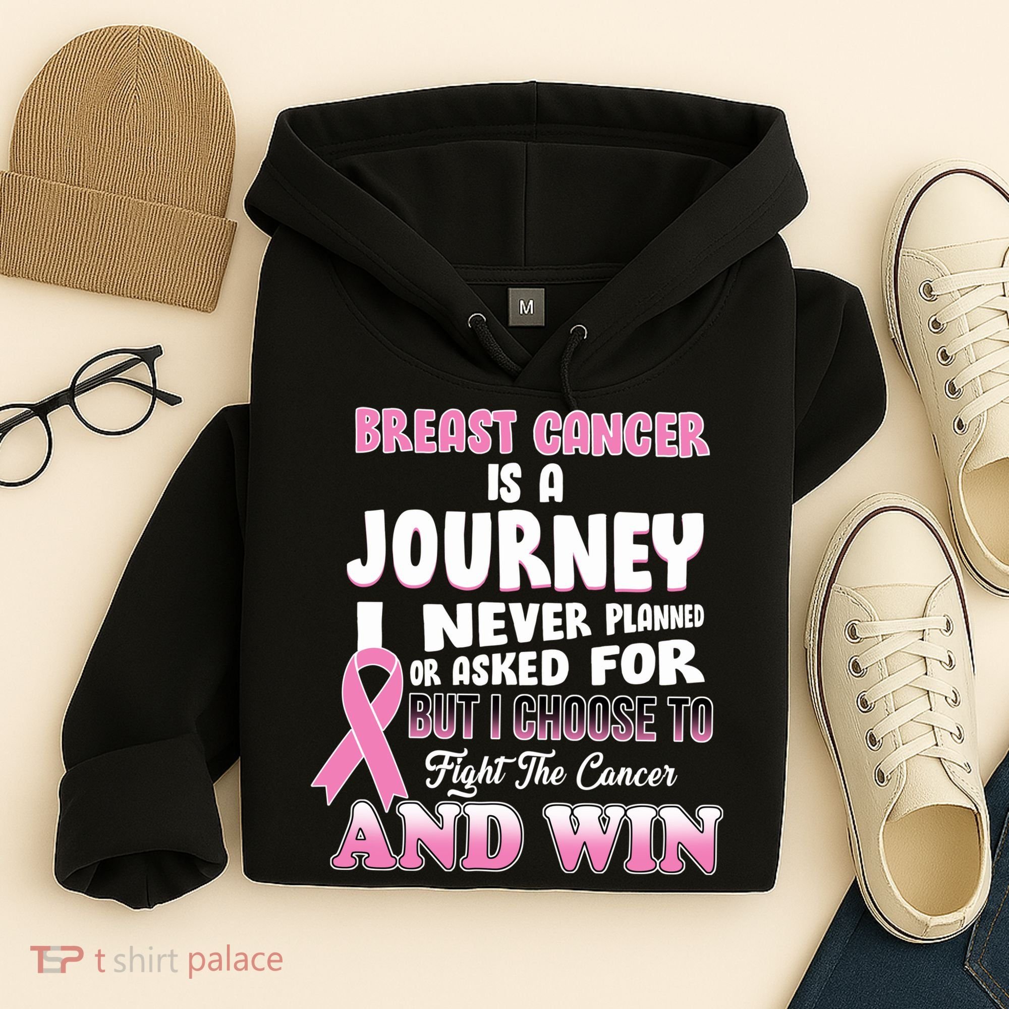 Fight The Journey And Win Breast Cancer Hoodie