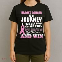 Fight The Journey And Win Breast Cancer T-Shirt thumb 4