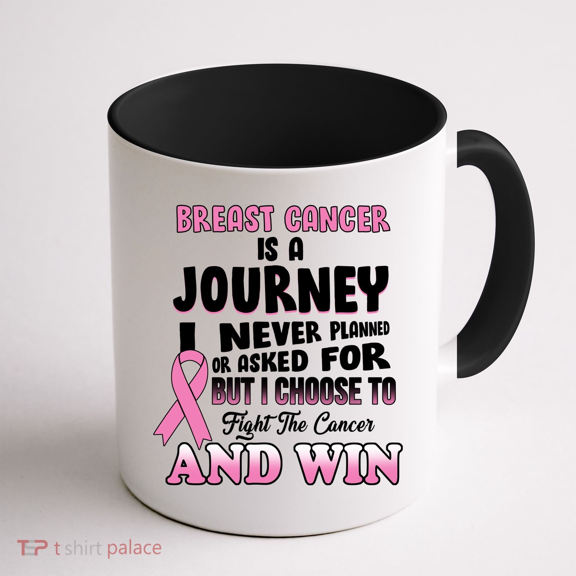 Fight The Journey And Win Breast Cancer Coffee Mug