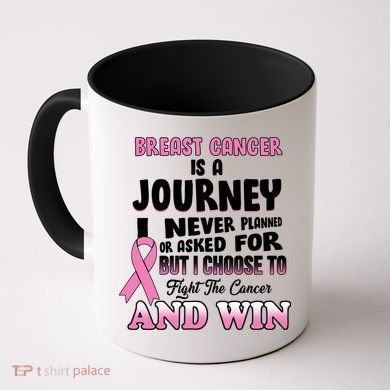 Fight The Journey And Win Breast Cancer Coffee Mug