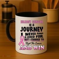 Fight The Journey And Win Breast Cancer Coffee Mug thumb 4