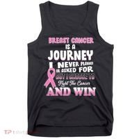 Fight The Journey And Win Breast Cancer Tank Top thumb 0
