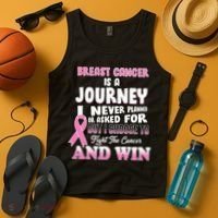 Fight The Journey And Win Breast Cancer Tank Top thumb 4