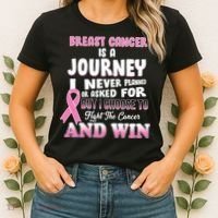 Fight The Journey And Win Breast Cancer Women's T-Shirt thumb 2