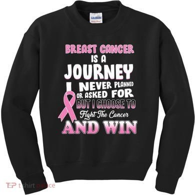 Fight The Journey And Win Breast Cancer Kids Sweatshirt