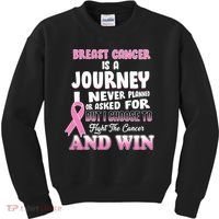 Fight The Journey And Win Breast Cancer Kids Sweatshirt thumb 0