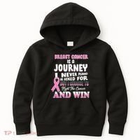 Fight The Journey And Win Breast Cancer Kids Hoodie thumb 0