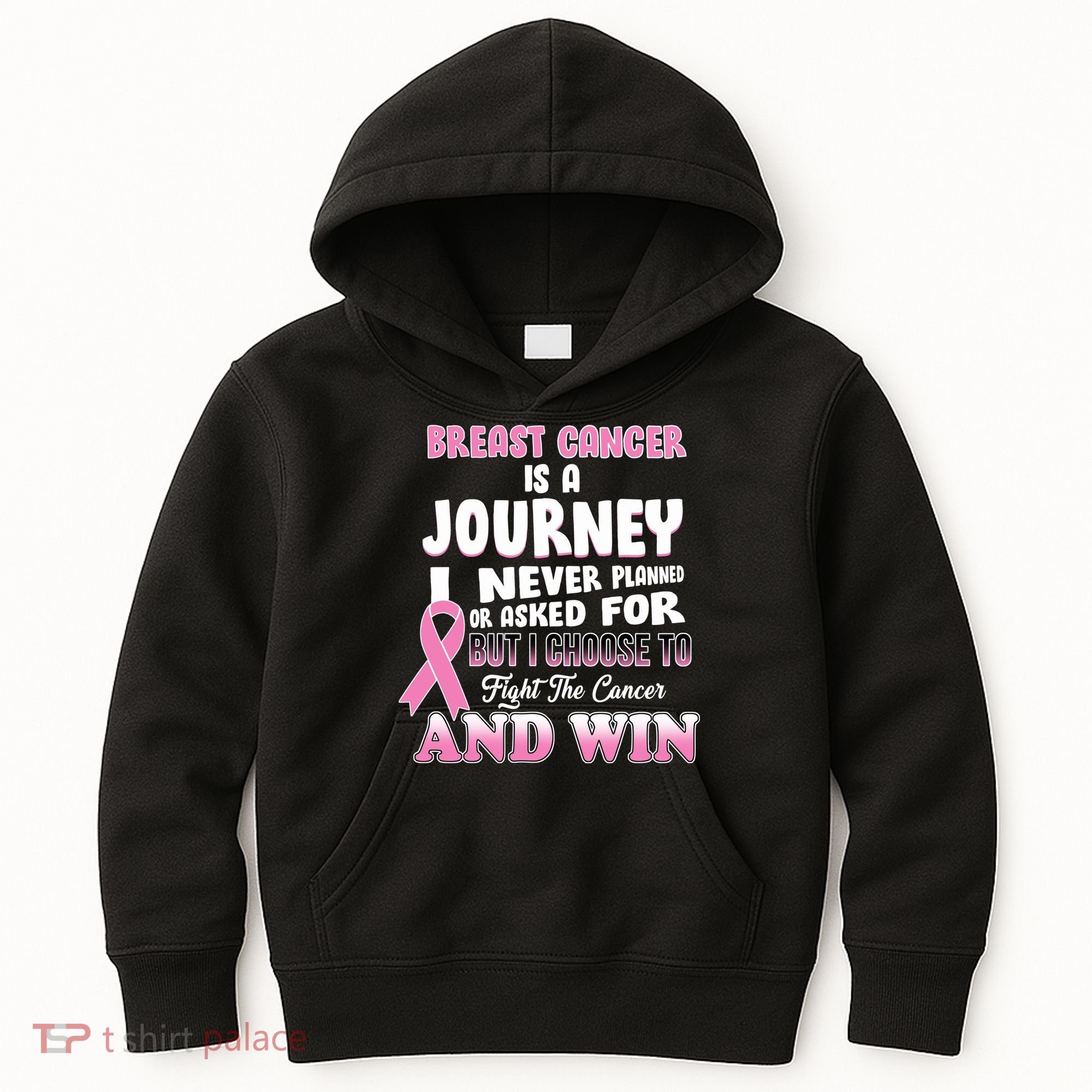 Fight The Journey And Win Breast Cancer Kids Hoodie
