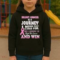 Fight The Journey And Win Breast Cancer Kids Hoodie thumb 3