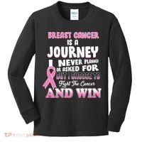 Fight The Journey And Win Breast Cancer Kids Long Sleeve Shirt thumb 0