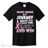 Fight The Journey And Win Breast Cancer Kids T-Shirt thumb 0