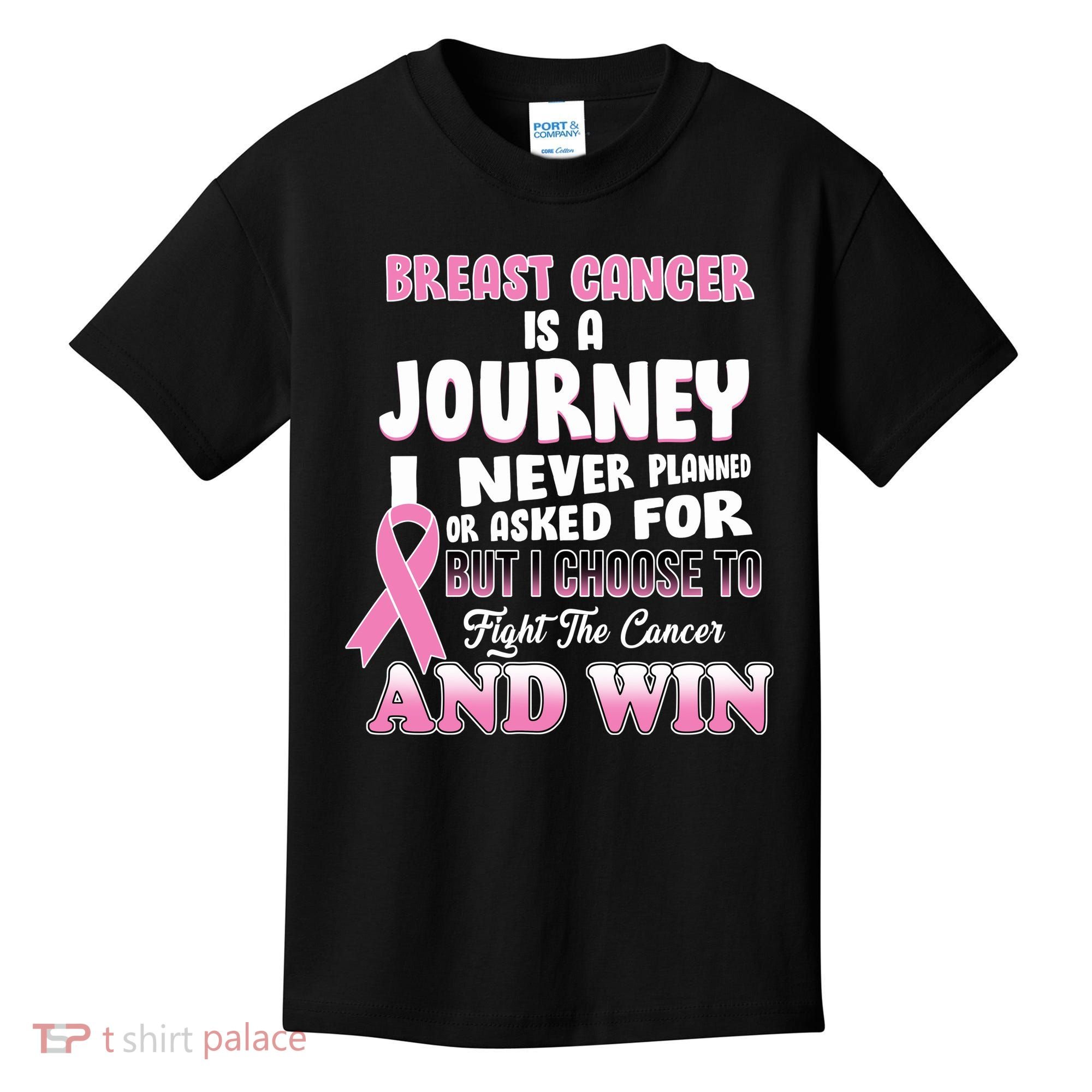 Fight The Journey And Win Breast Cancer Kids T-Shirt