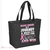 Fight The Journey And Win Breast Cancer Tote Bag thumb 2