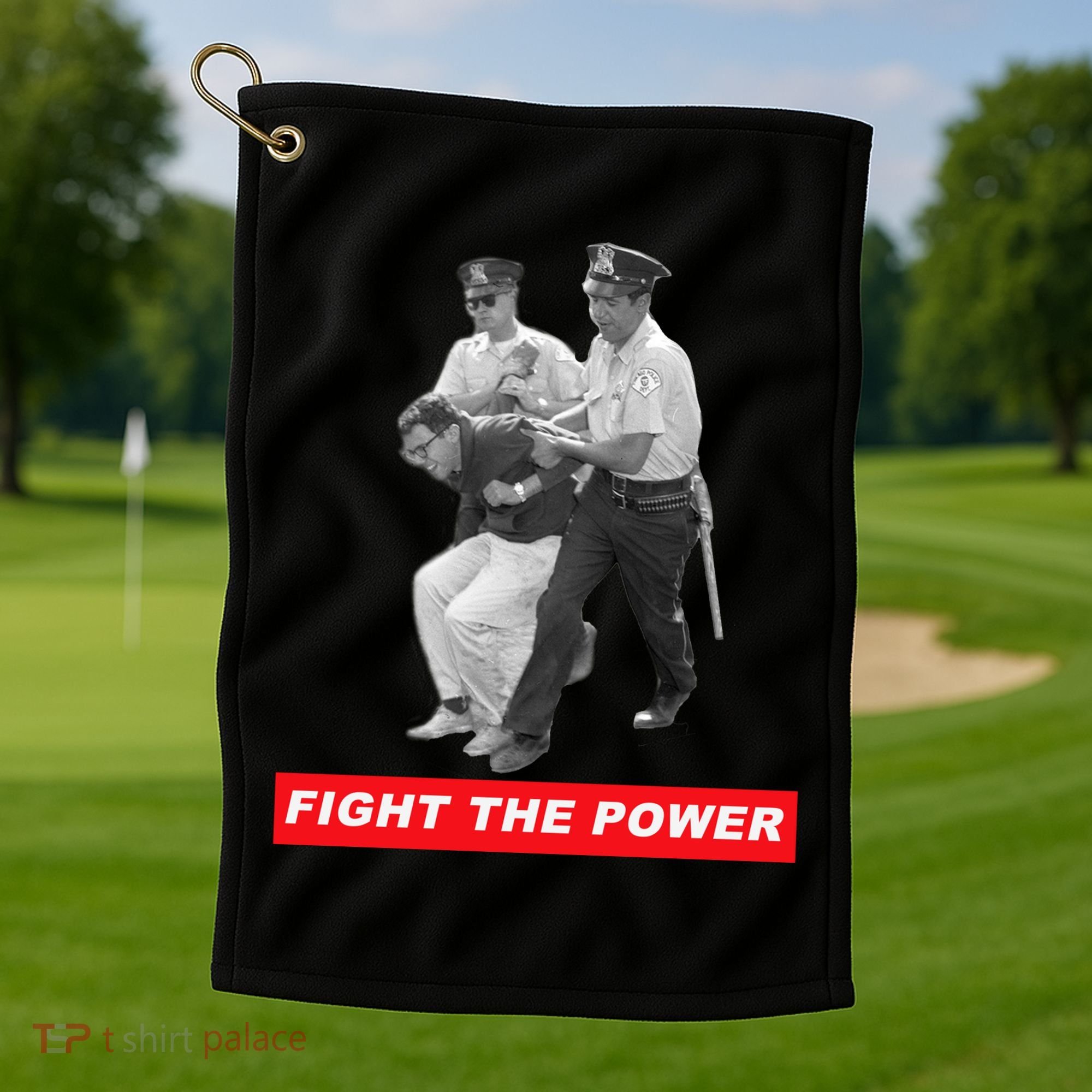 Fight The Power Bernie Arrested Golf Towel