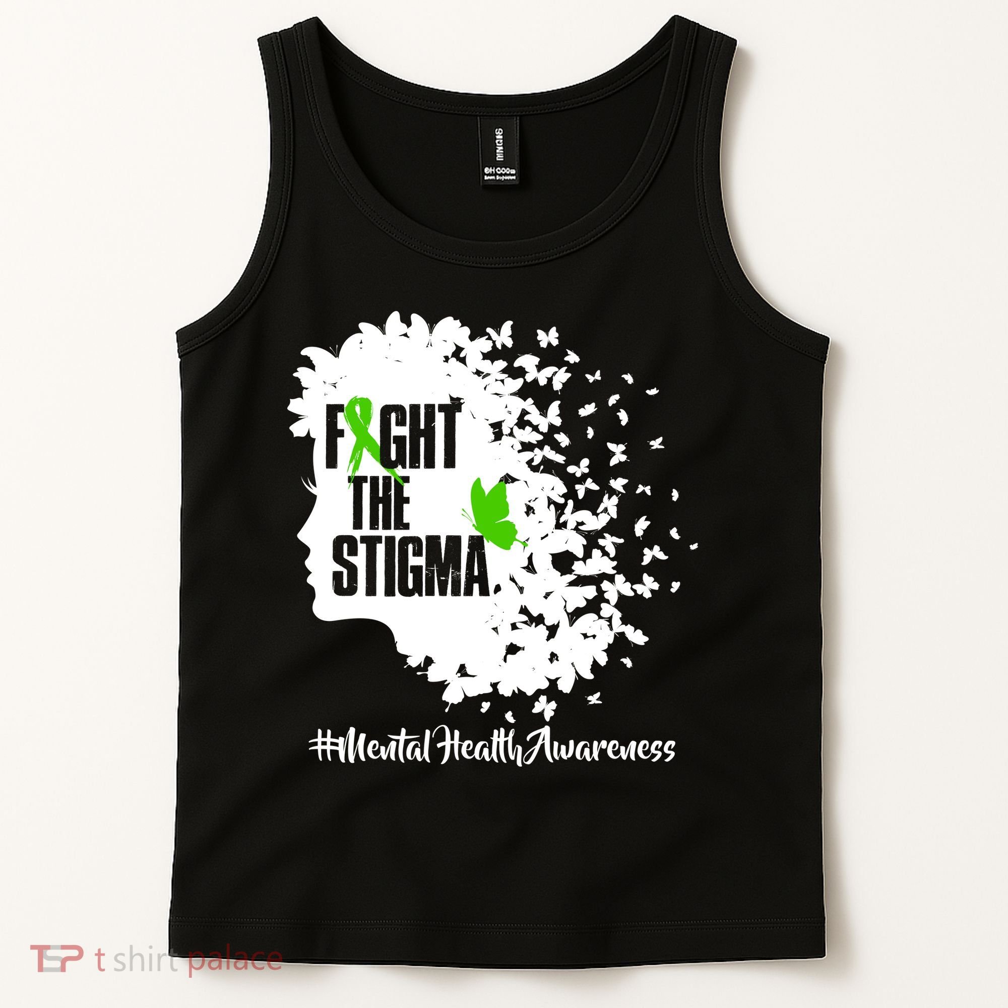 Fight The Stigma Butterflies Mental Health Tank Top