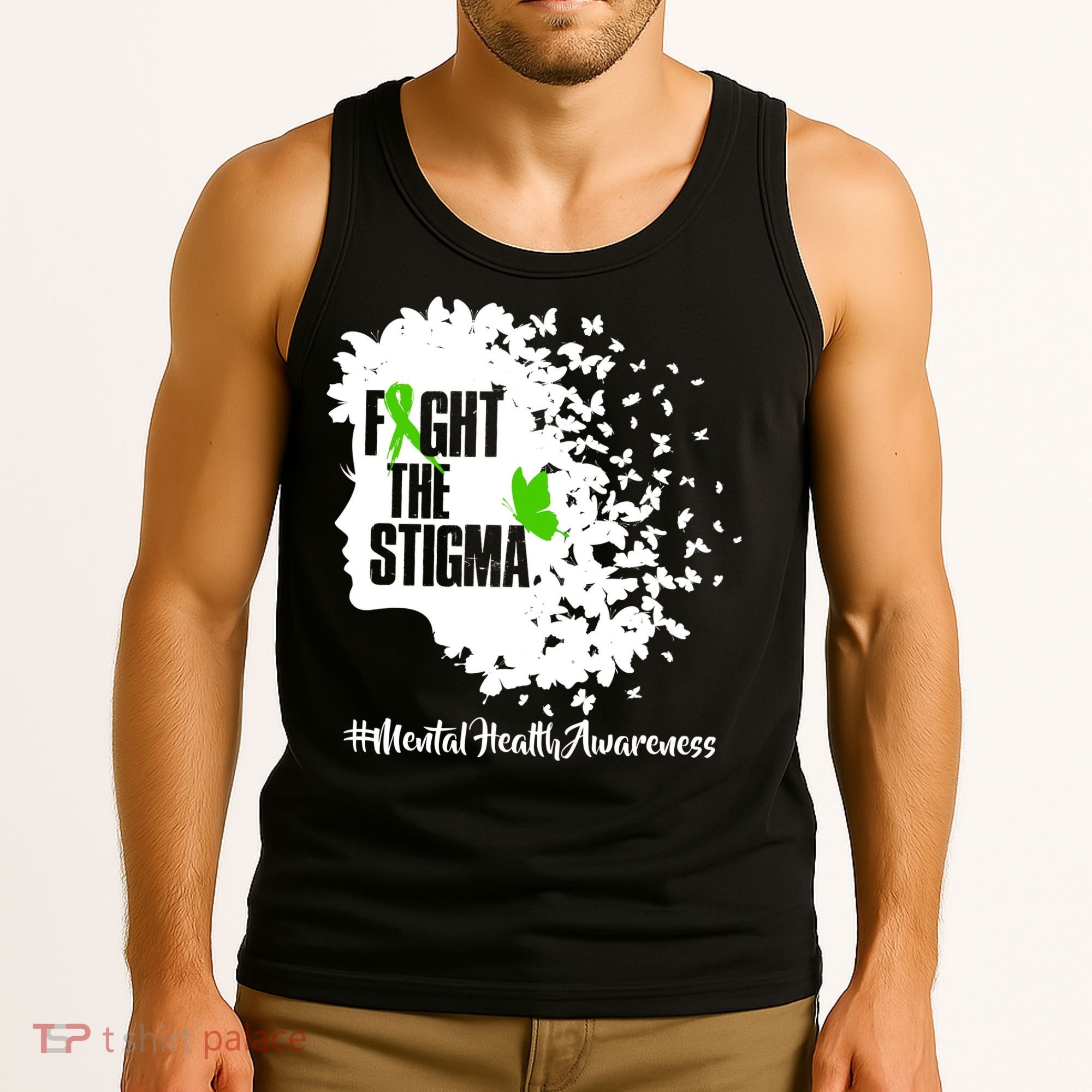 Fight The Stigma Butterflies Mental Health Tank Top