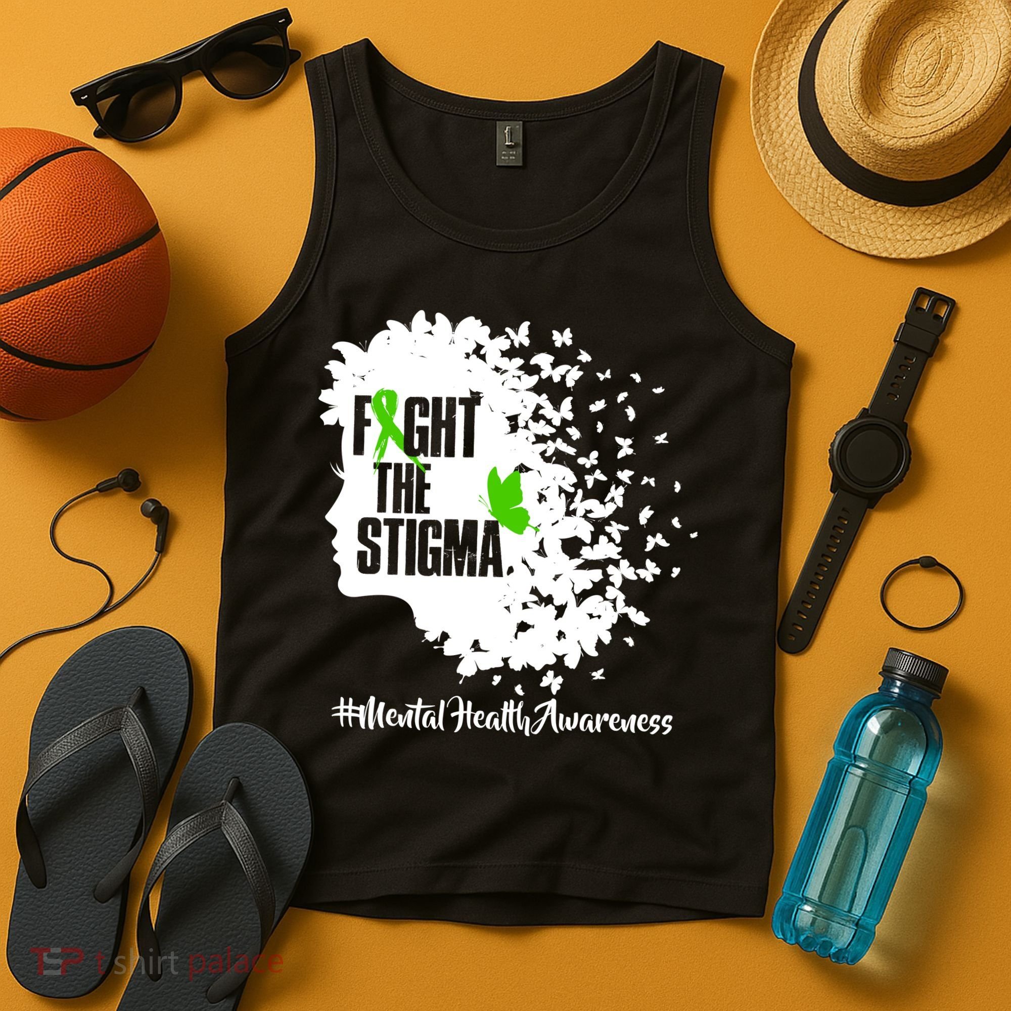 Fight The Stigma Butterflies Mental Health Tank Top