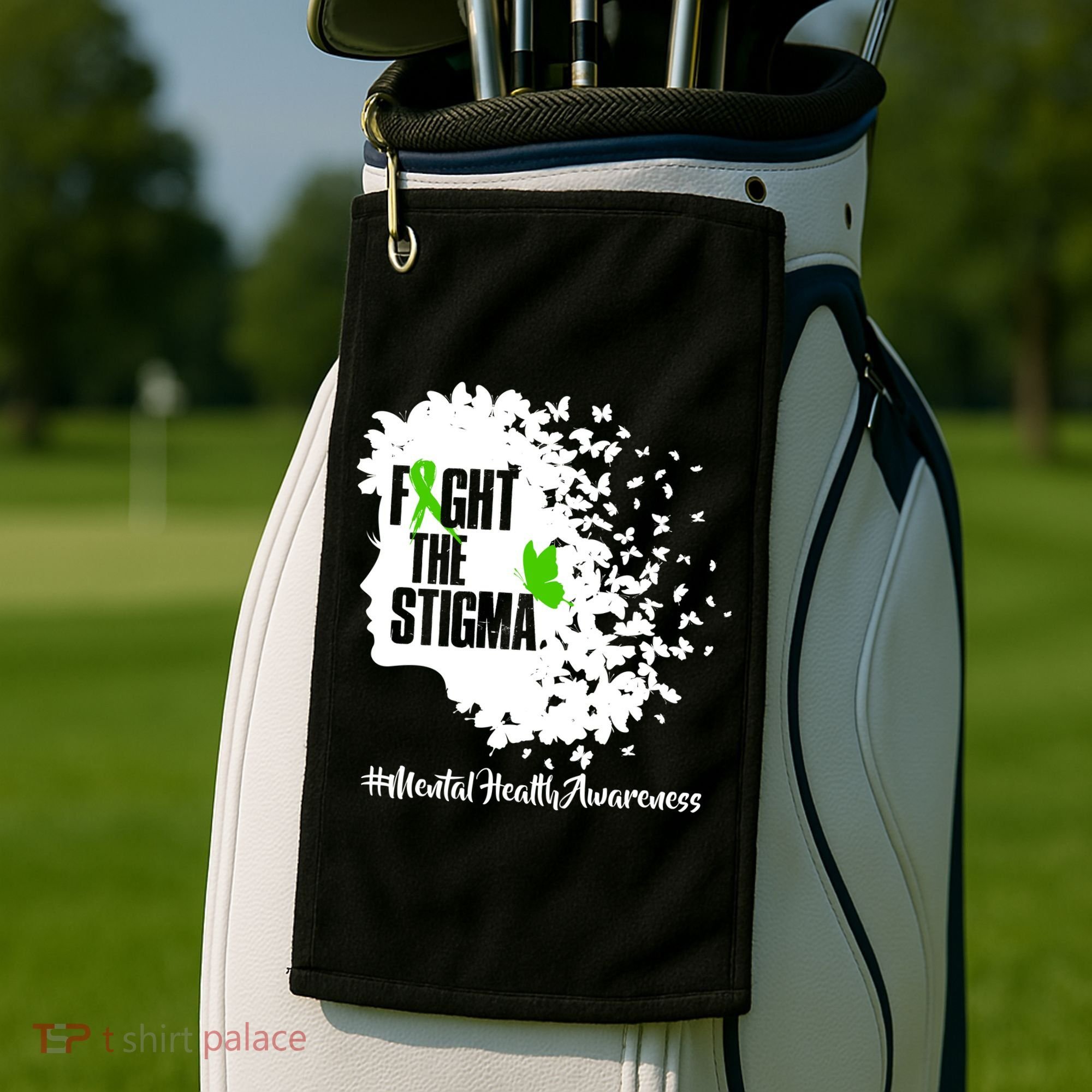 Fight The Stigma Butterflies Mental Health Golf Towel