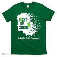 Fight The Stigma Butterflies Mental Health T-Shirt thumb 0