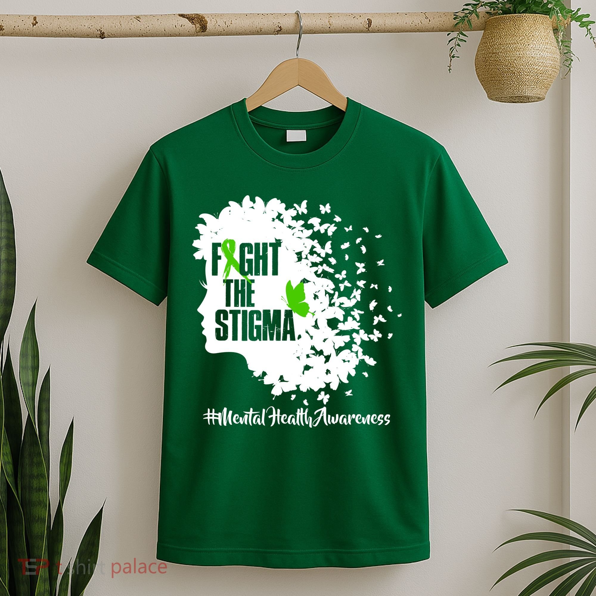 Fight The Stigma Butterflies Mental Health T-Shirt