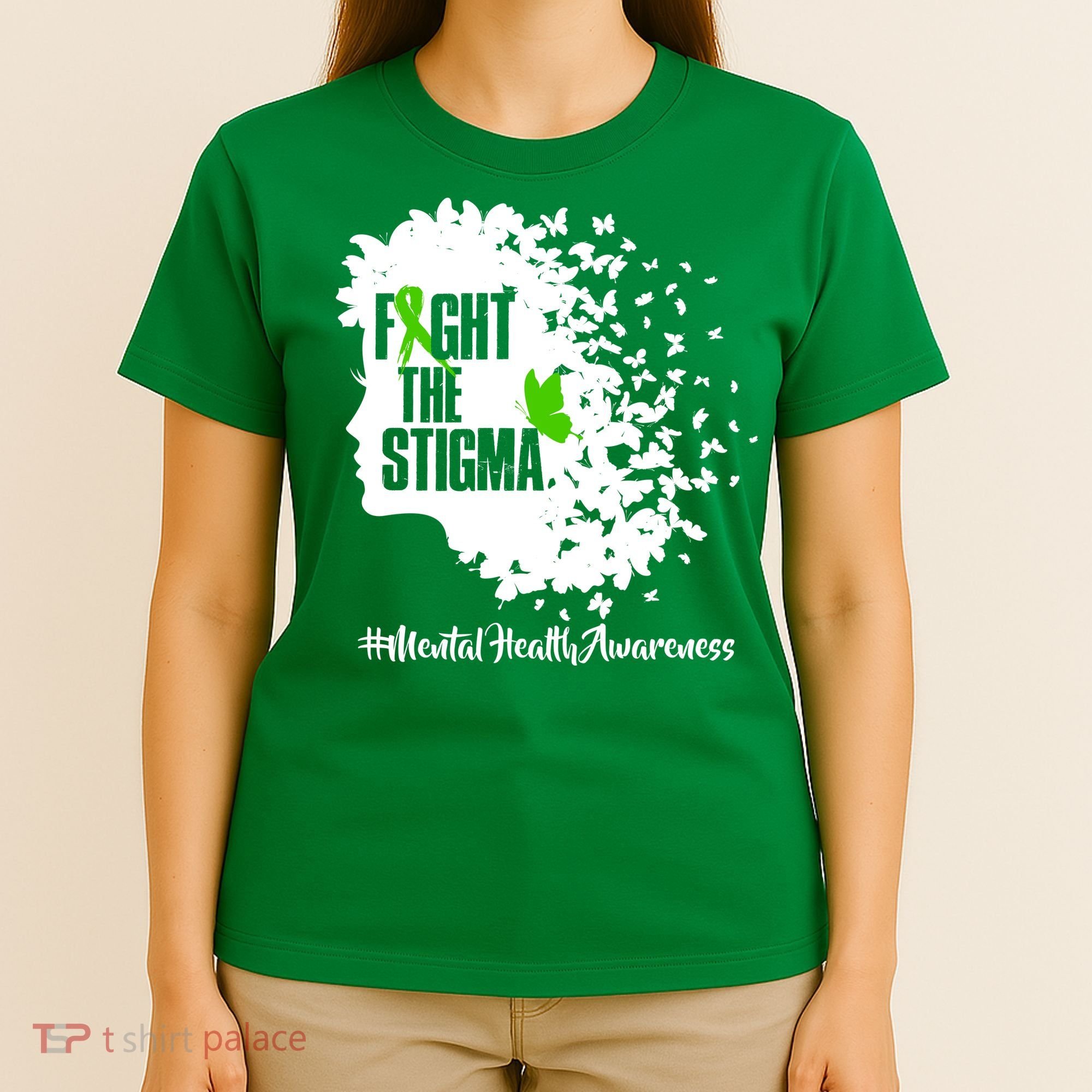 Fight The Stigma Butterflies Mental Health T-Shirt