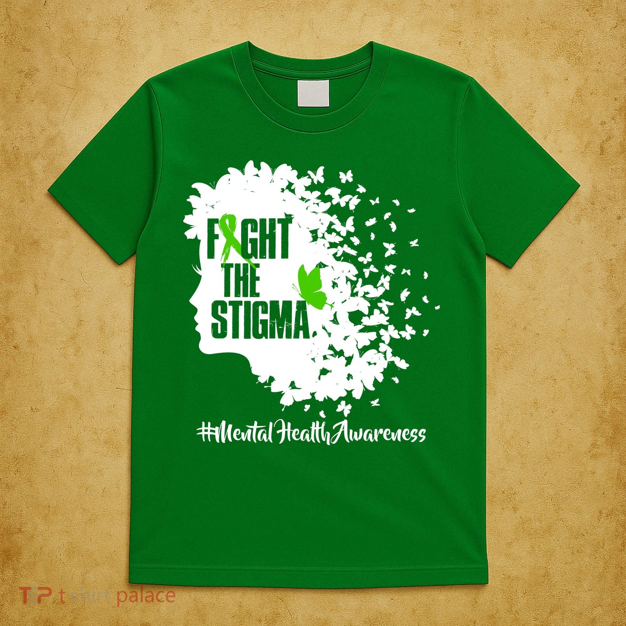 Fight The Stigma Butterflies Mental Health T-Shirt