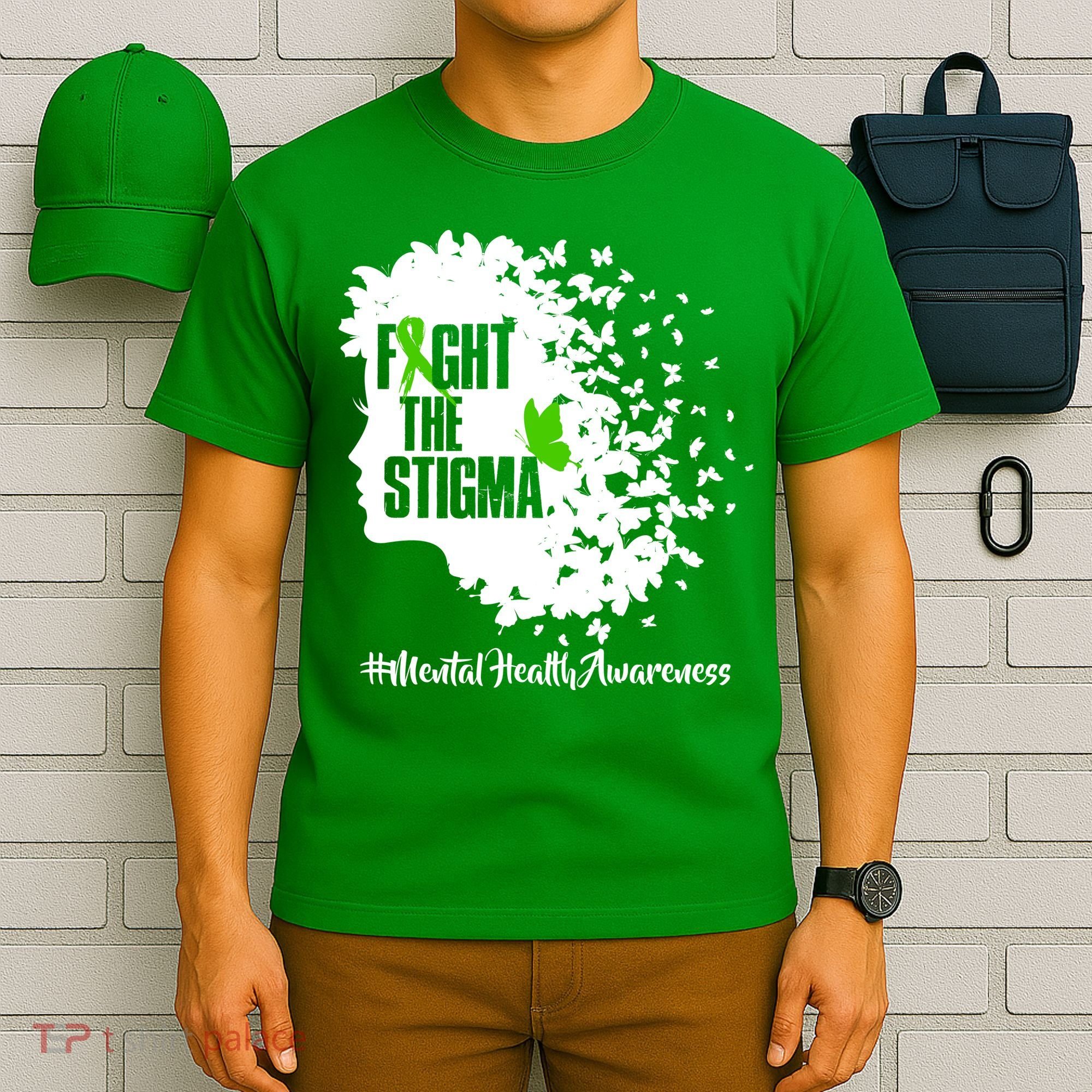 Fight The Stigma Butterflies Mental Health T-Shirt