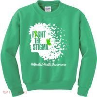 Fight The Stigma Butterflies Mental Health Kids Sweatshirt thumb 0