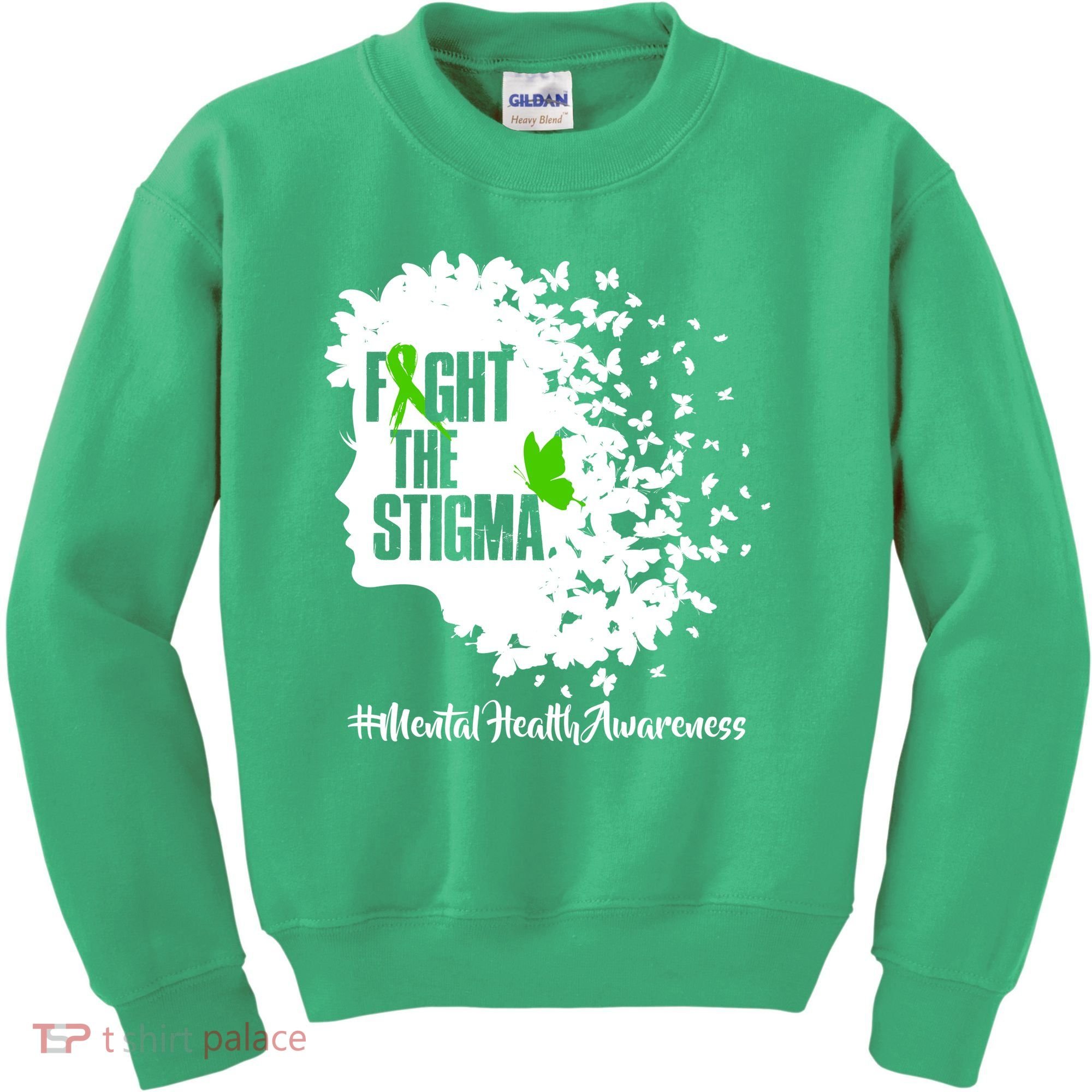Fight The Stigma Butterflies Mental Health Kids Sweatshirt