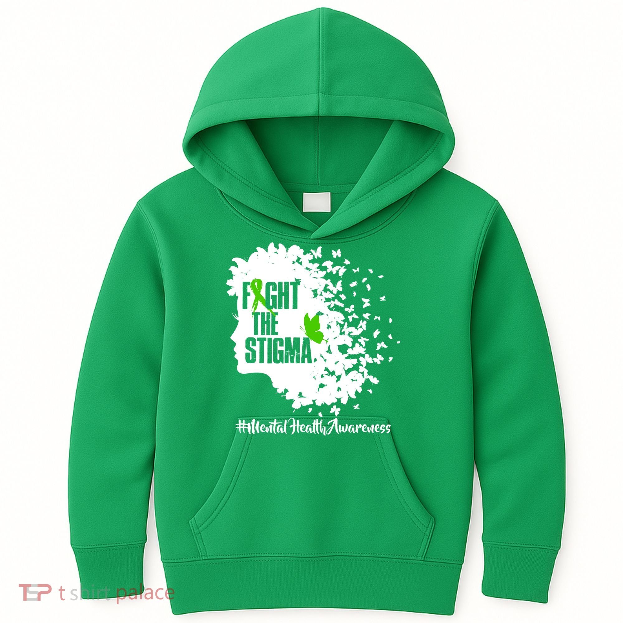 Fight The Stigma Butterflies Mental Health Kids Hoodie
