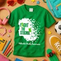 Fight The Stigma Butterflies Mental Health Kids T-Shirt thumb 3