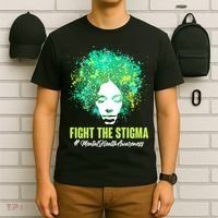 Fight The Stigma Mental Health Awareness Butterflies T-Shirt thumb 6