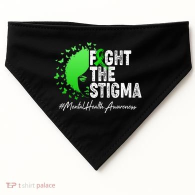 Fight The Stigma Mental Health Awareness Support USA-Made Doggie Bandana