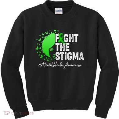 Fight The Stigma Mental Health Awareness Support Kids Sweatshirt