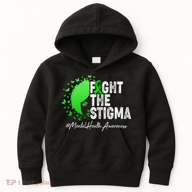 Fight The Stigma Mental Health Awareness Support Kids Hoodie