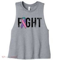 Fight Thyroid Cancer Women's Racerback Cropped Tank thumb 0