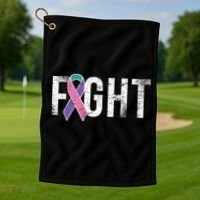 Fight Thyroid Cancer Golf Towel thumb 1