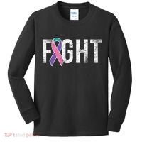 Fight Thyroid Cancer Kids Long Sleeve Shirt thumb 0