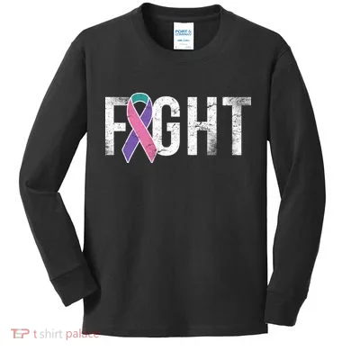 Fight Thyroid Cancer Kids Long Sleeve Shirt