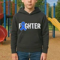 Fighter - Colon Cancer Awareness Kids Hoodie thumb 2