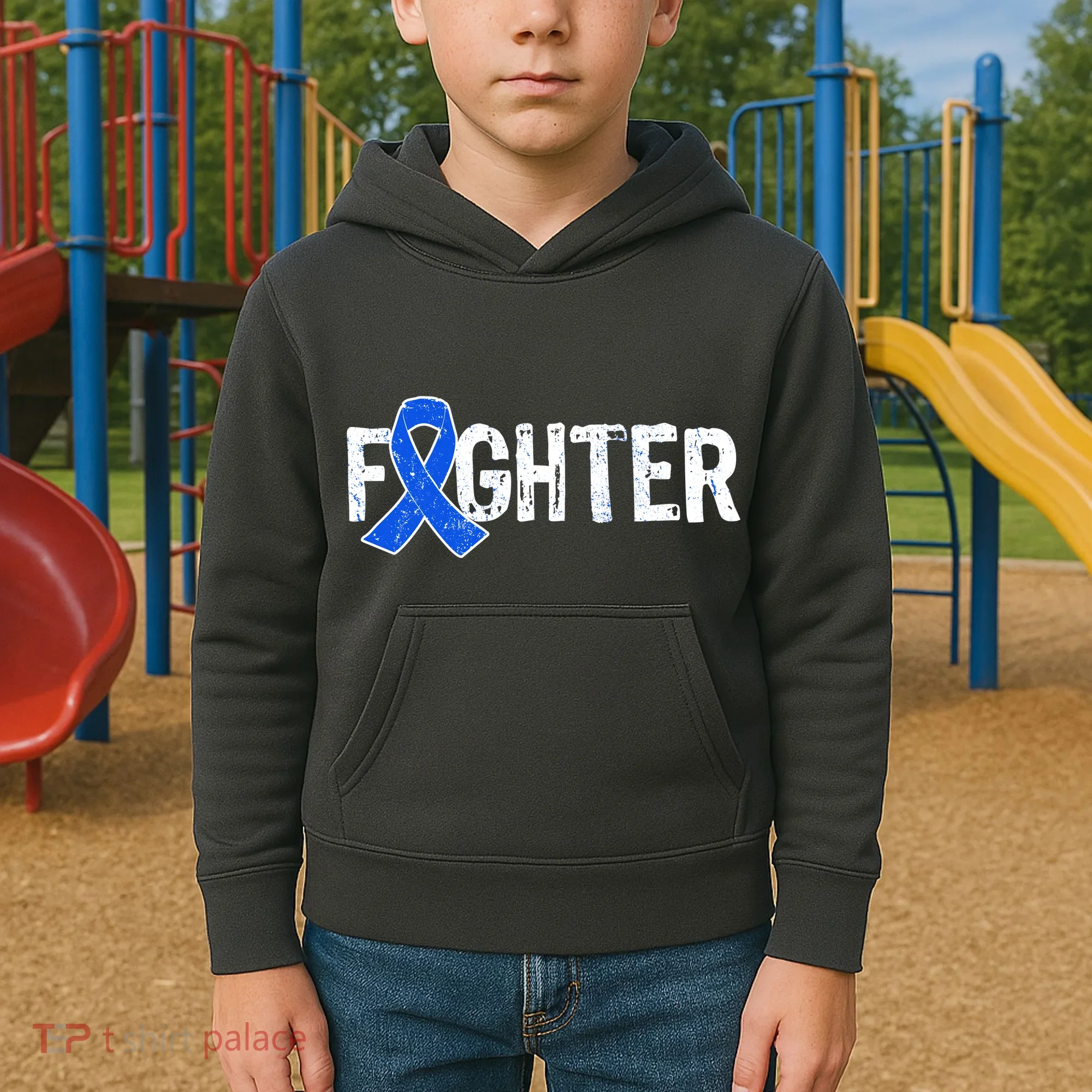 Fighter - Colon Cancer Awareness Kids Hoodie