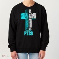 Fighting PTSD Awareness Cross Women's Sweatshirt thumb 0