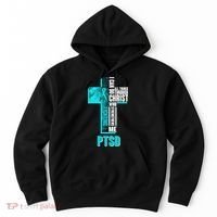 Fighting PTSD Awareness Cross Hoodie thumb 0